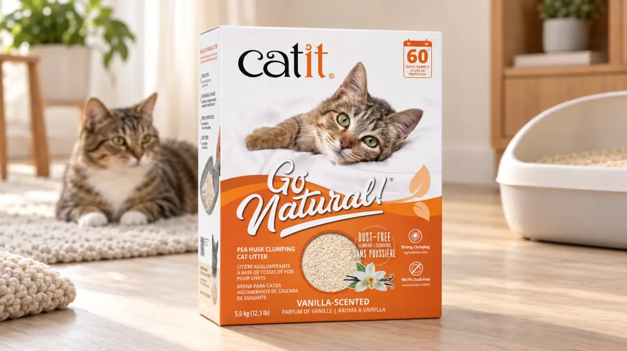 Arena de guisantes Catit Go Natural! con aroma a vainilla de 5,6 kg