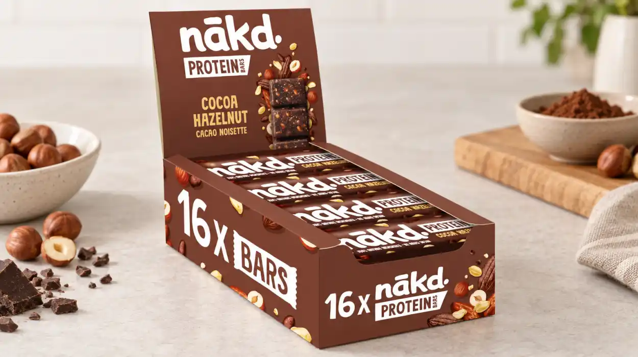 Pack x16 Barritas de proteínas Nakd Cacao Avellana