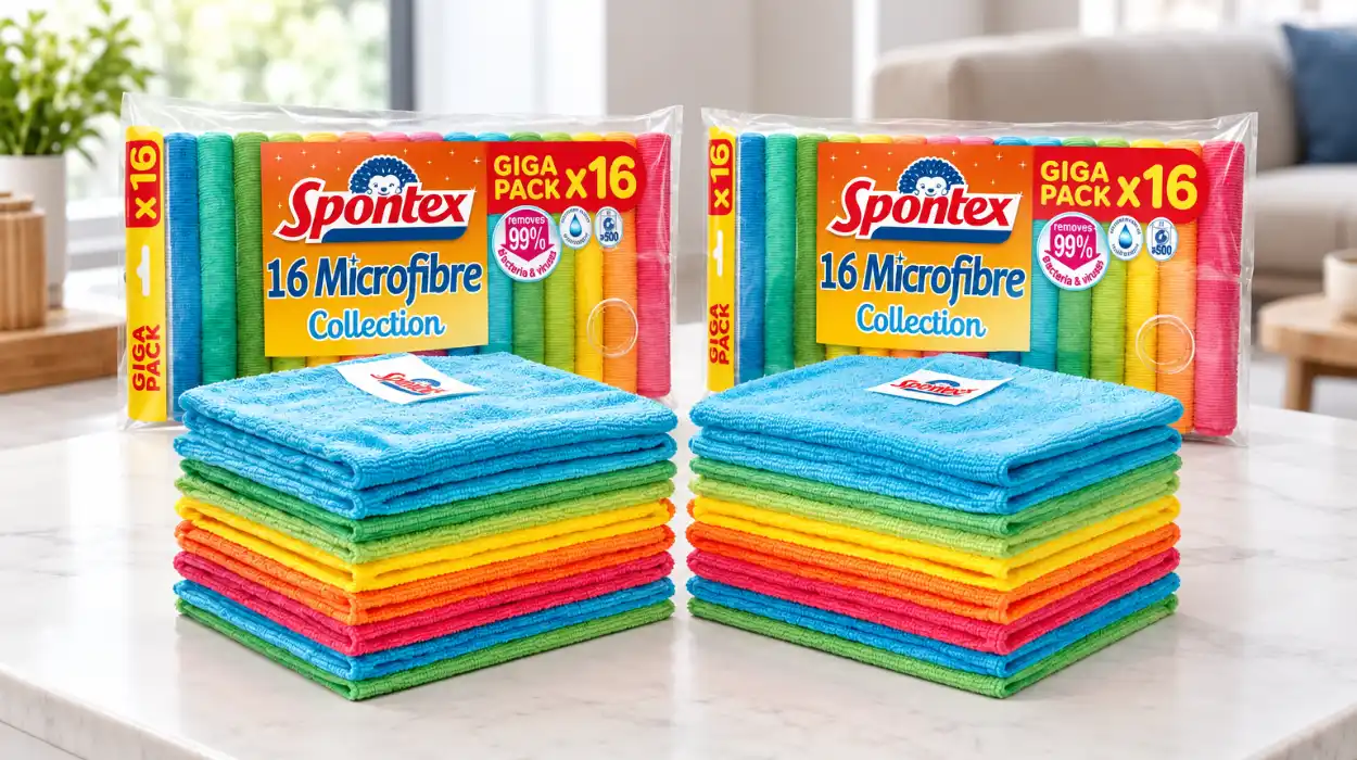 Pack de 16 bayetas Spontex de microfibra