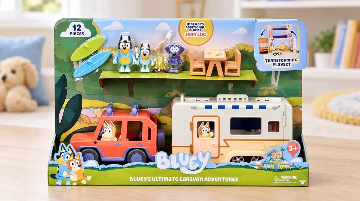 Set de juego Bluey Caravana con 3 figuras de los personajes