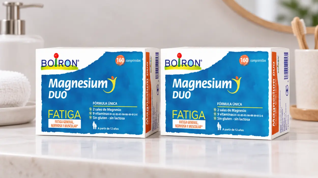 Boiron Magnesium Duo Fatiga con 2 sales de magnesio, 9 vitaminas y 160 comprimidos