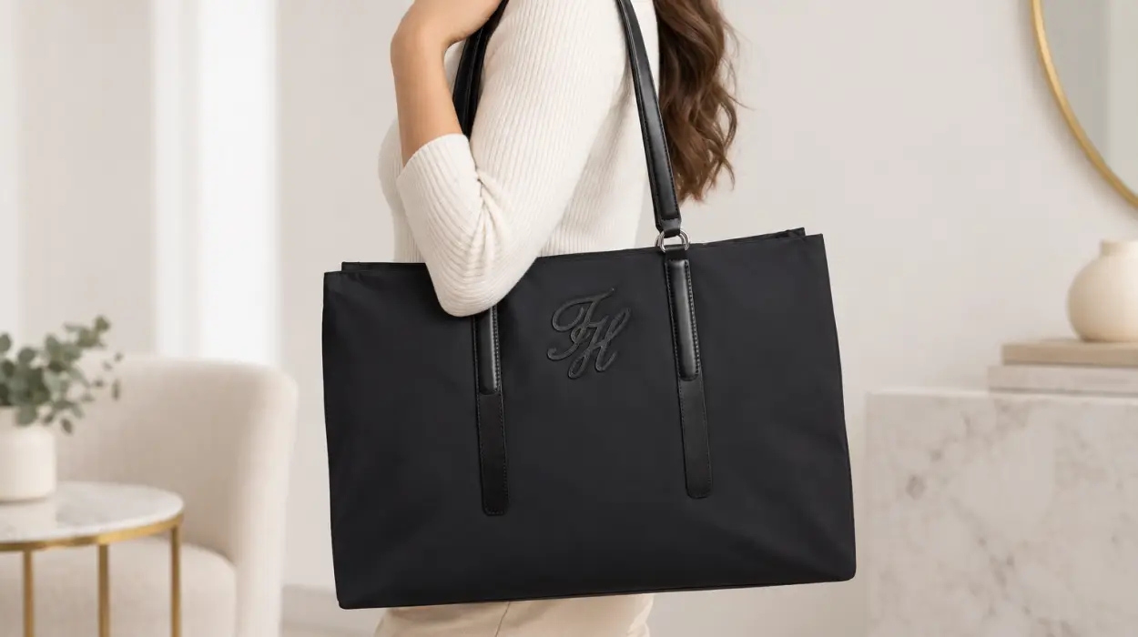 Bolso tote Tommy Hilfiger Elevated Nylon para mujer con bolsillo exterior con cremallera