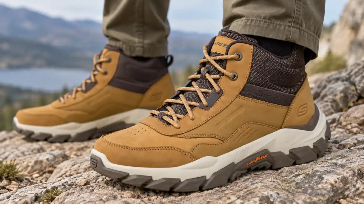 Botas de senderismo Skechers Santoro Hopkins para hombre con suela Goodyear antideslizante