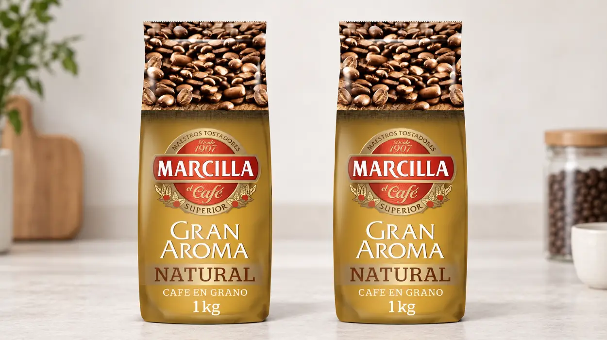 Pack x2 Café en grano Marcilla Gran Aroma Natural de 1 kg