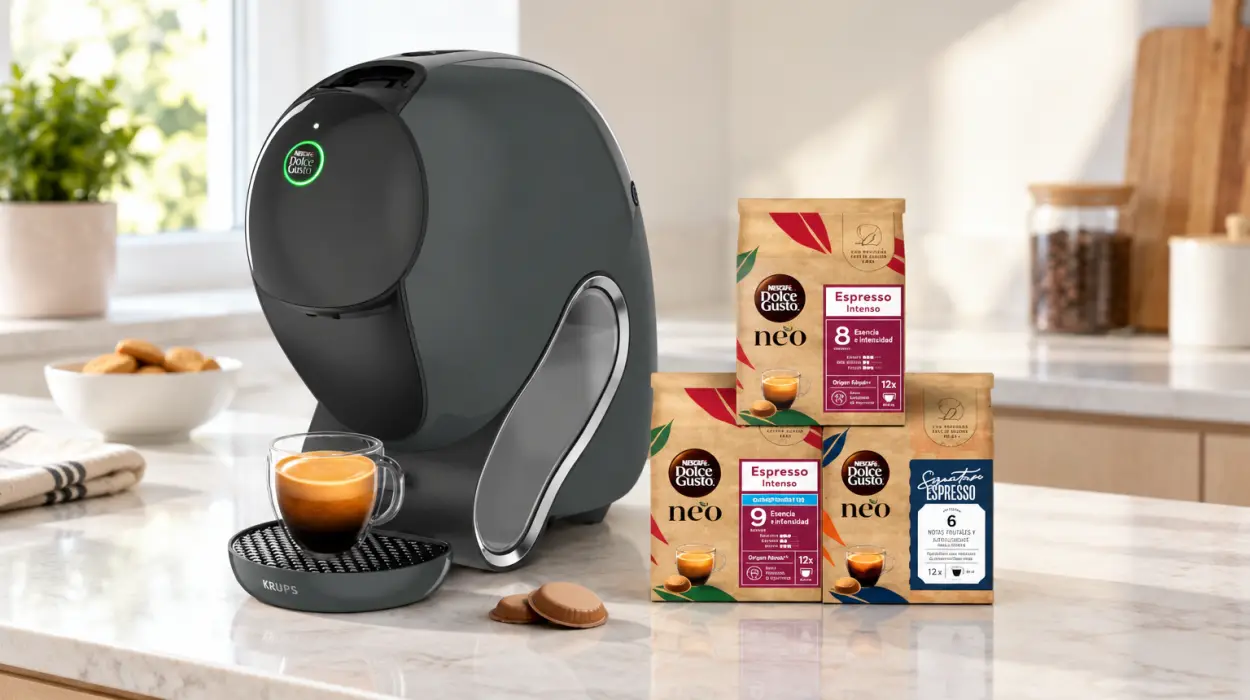 Cafetera Krups NEO CAFFÈ de NESCAFÉ Dolce Gusto con 3 packs de cápsulas
