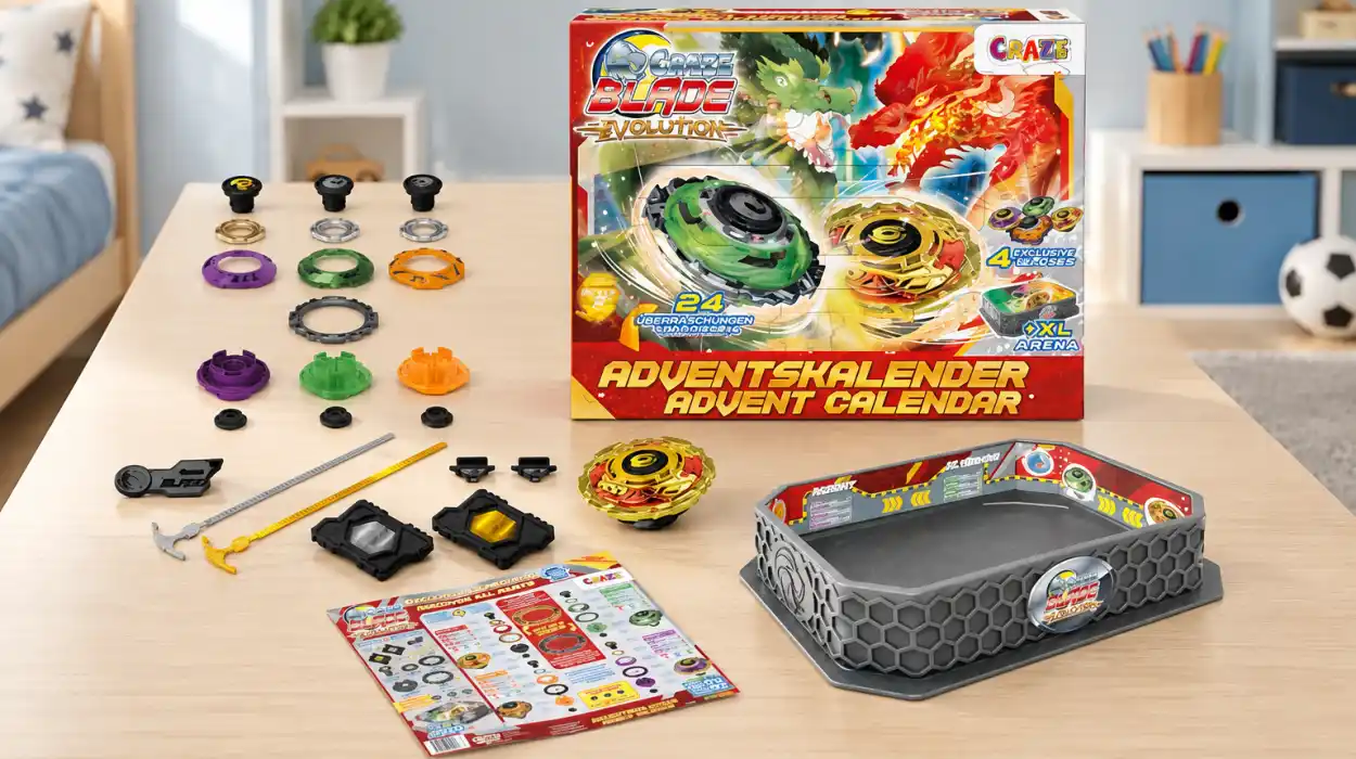 Calendario de Adviento CRAZE BLADE Evolution con 24 sorpresas y arena de batalla XL