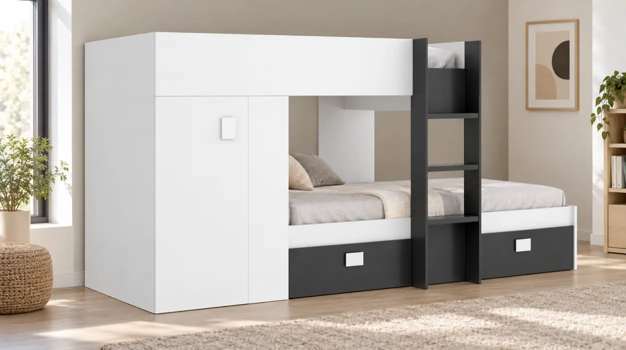 Cama tren Dekit Rimobel GROE con dos camas y almacenaje