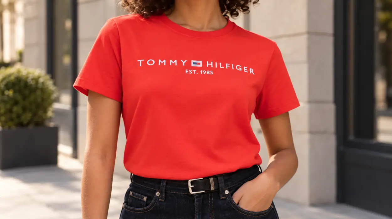 Camiseta Tommy Hilfiger REG Corp Logo para mujer