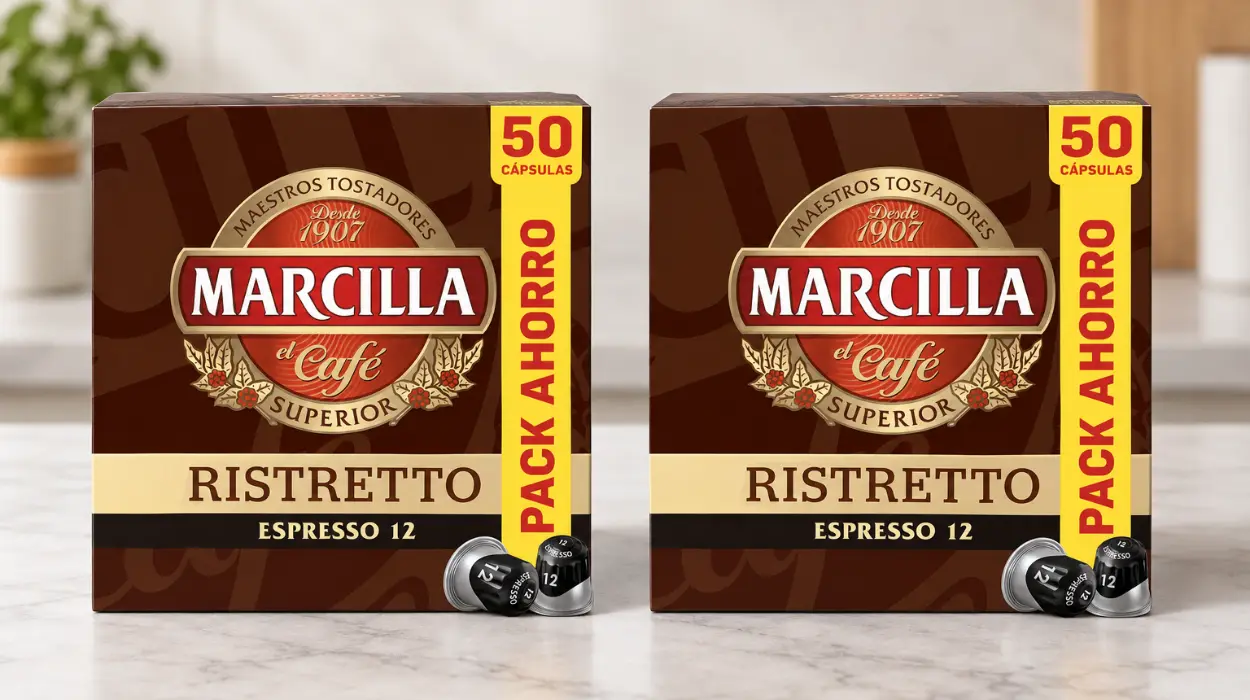 Pack x100 cápsulas de café Ristretto Marcilla intensidad 12 para Nespresso