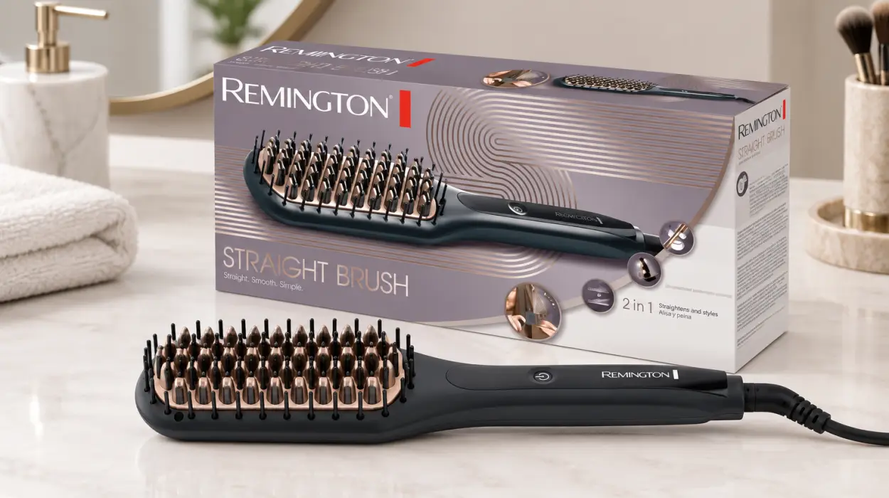 Cepillo alisador Remington Straight Brush de cerámica antiestática con 3 temperaturas hasta 230 °C
