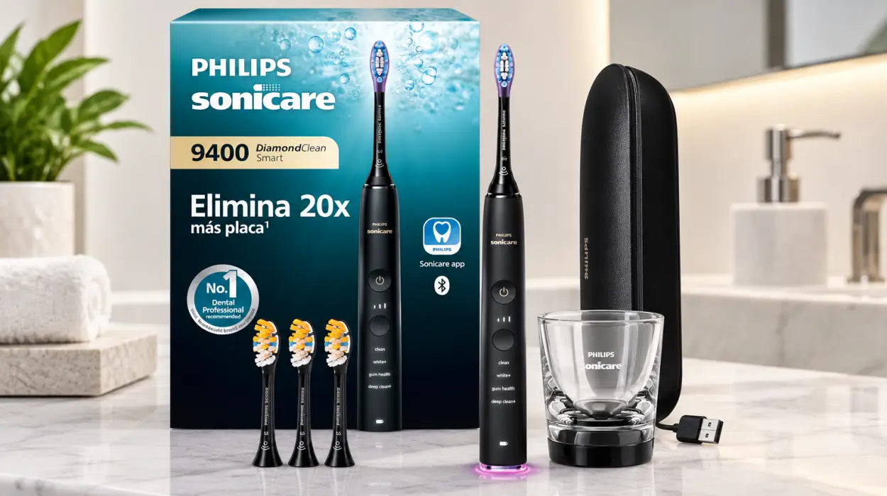 Cepillo dental eléctrico Philips Sonicare DiamondClean Smart 9400 con sensor de presión y app