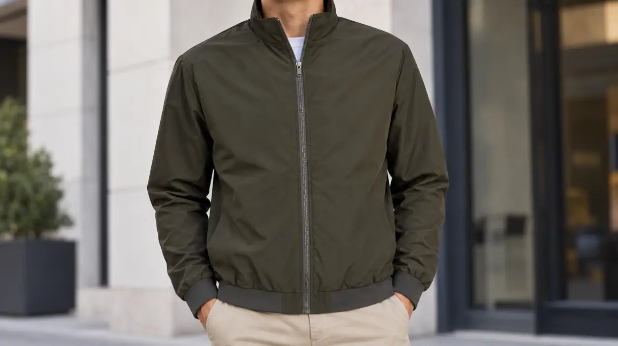 Chaqueta bomber Jack & Jones Jjecharge para hombre, con cuello levantado y cierre de cremallera