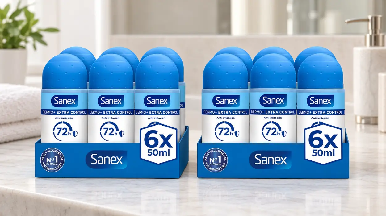 Pack 12x desodorante roll-on Sanex Dermo+ Extra Control de 50 ml