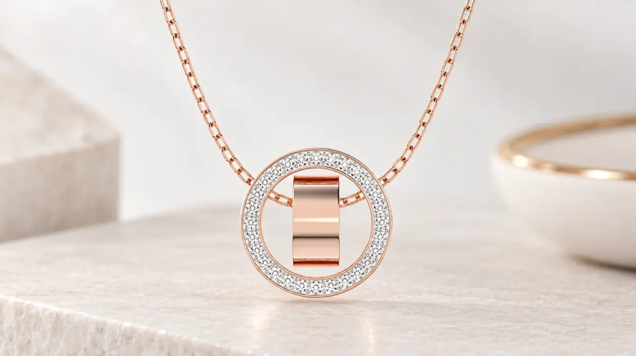Colgante Swarovski Hollow con cristales blancos y baño en tono oro rosa