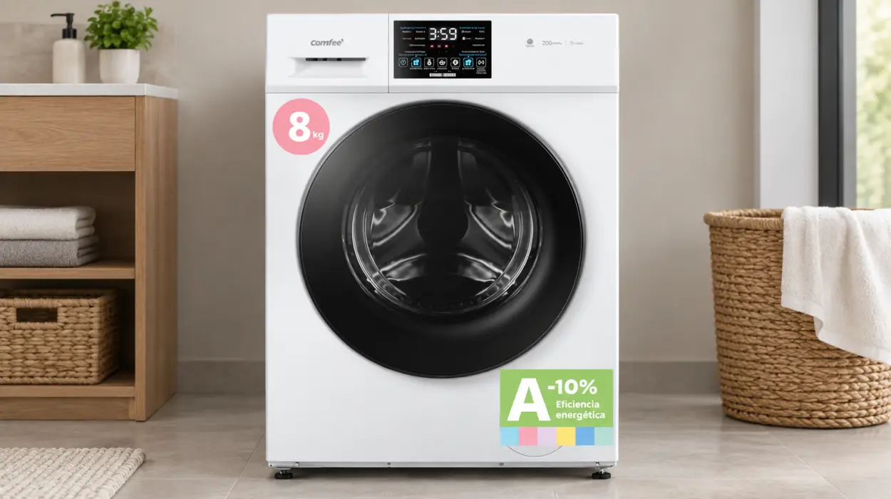 Lavadora Comfee CFP03EW80W-HL Clase A de 8 kg y 1400 rpm