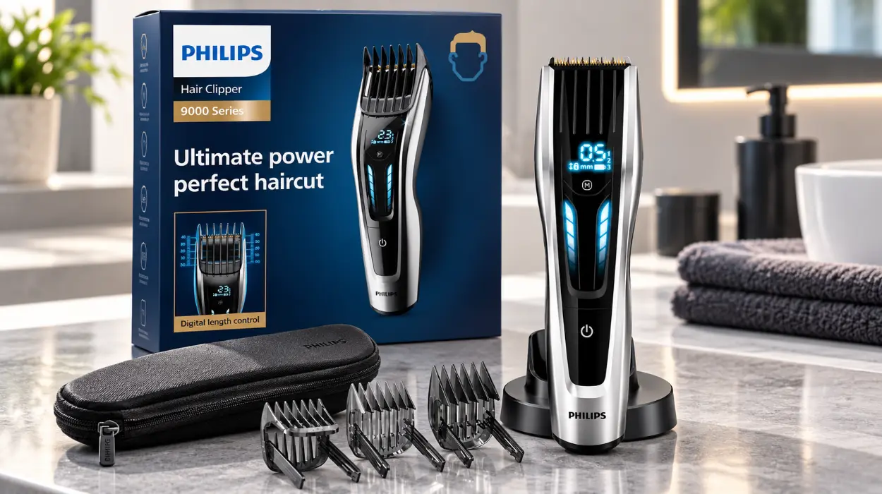 Cortapelos Philips Series 9000 HC9450/20 con pantalla táctil y 400 posiciones de longitud