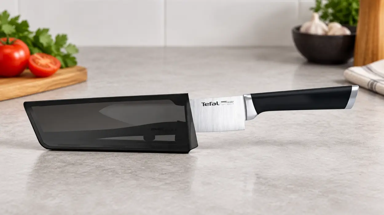 Cuchillo de chef Tefal Ever Sharp de 16,5 cm con afilador integrado en la funda