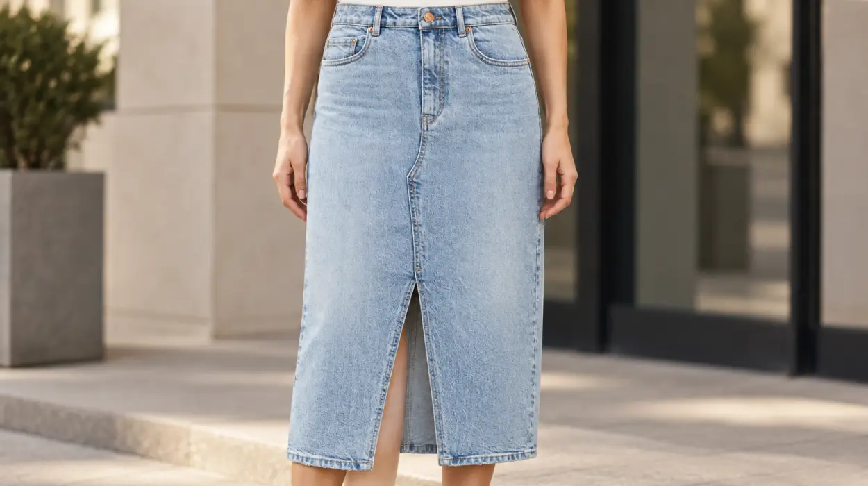Falda vaquera midi Vero Moda Veri de cintura alta para mujer
