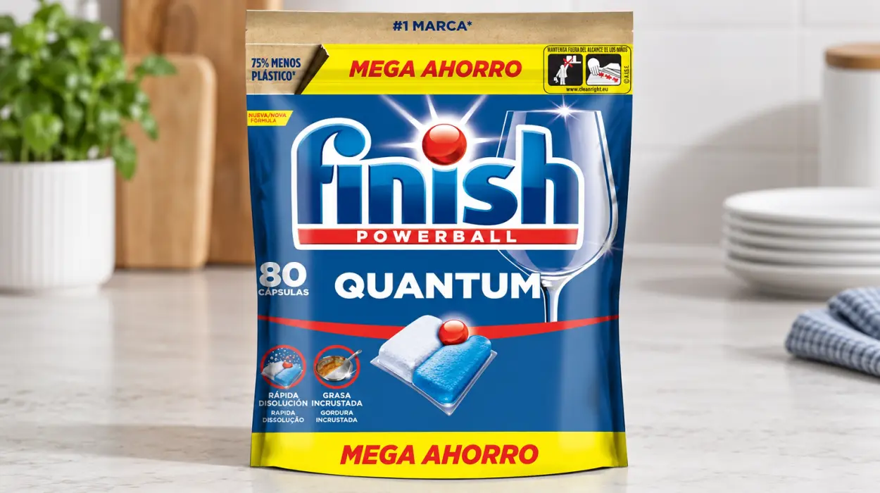 Pack x80 cápsulas Finish Quantum All in 1 para lavavajillas