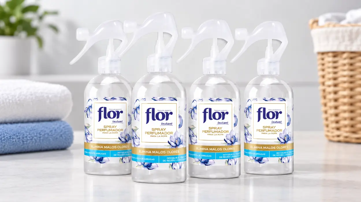 Pack x4 Perfumador Flor Instant Azul para la ropa de 237 ml
