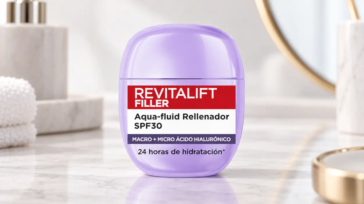 Fluido L'Oréal Paris Revitalift Filler Aqua-Fluid con ácido hialurónico de 40 ml