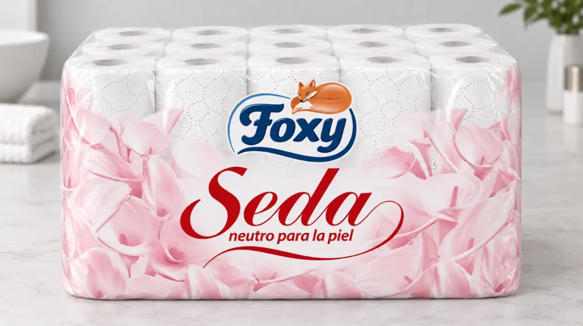Pack de 30 rollos de papel higiénico Foxy Seda