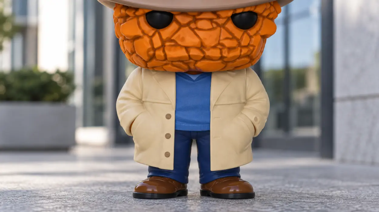Figura Funko Pop! Marvel de The Thing con gabardina, de Los 4 Fantásticos 2025