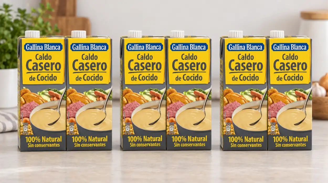 Pack x6 Caldo Casero de cocido 100% natural Gallina Blanca de 1 litro