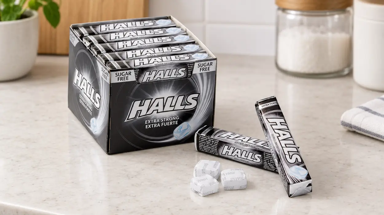 Caja x20 Paquetes de caramelos Halls Menta Fuerte sin azúcar