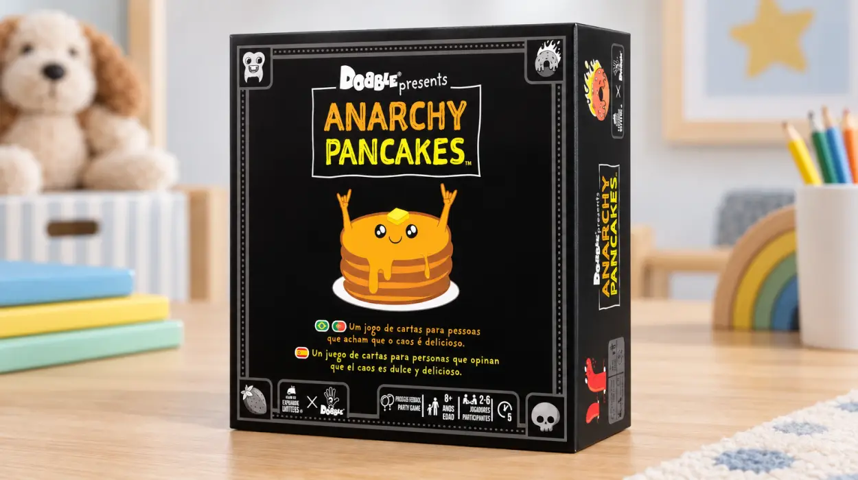Juego de cartas Dobble Anarchy Pancake de Zygomatic para mayores de 7 años