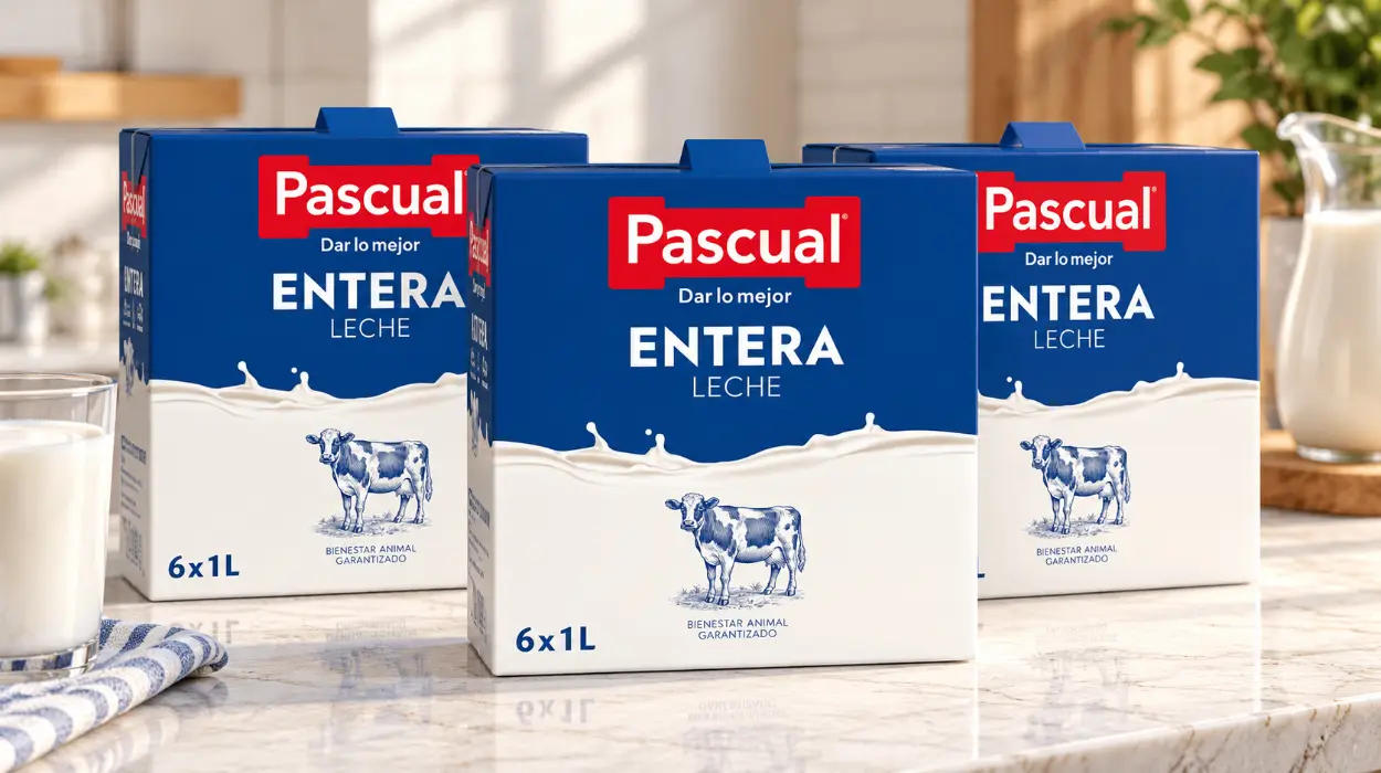 Pack 18 briks de Leche Pascual entera 1L (18  litros en total)