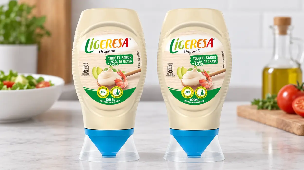 Pack x2 de salsa Ligeresa Bocabajo Original con 60% menos grasa, 250 ml cada una