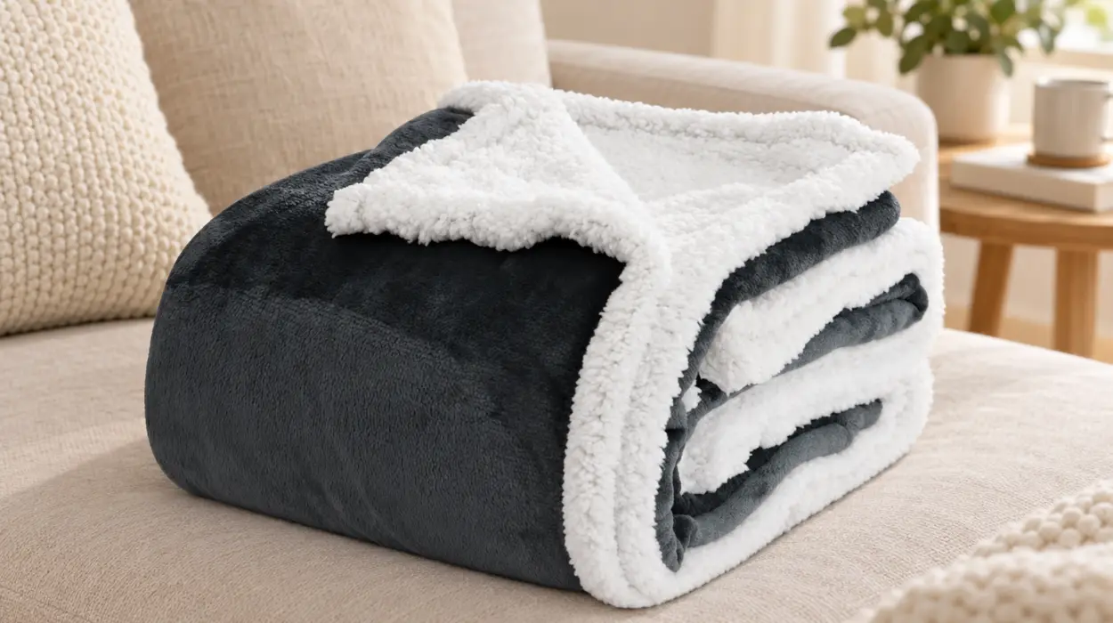 Manta Winthome de doble capa Sherpa de 130 x 170 cm