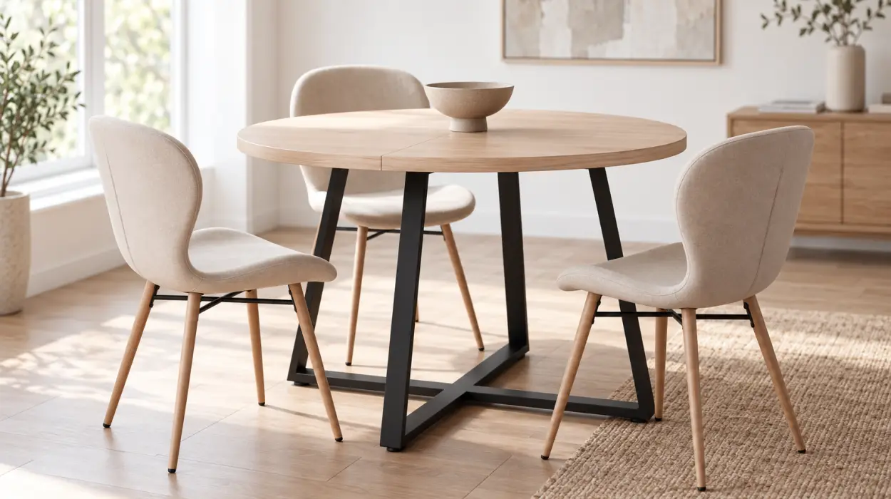 Mesa redonda extensible Livan Home Mar, de 120 a 160 cm