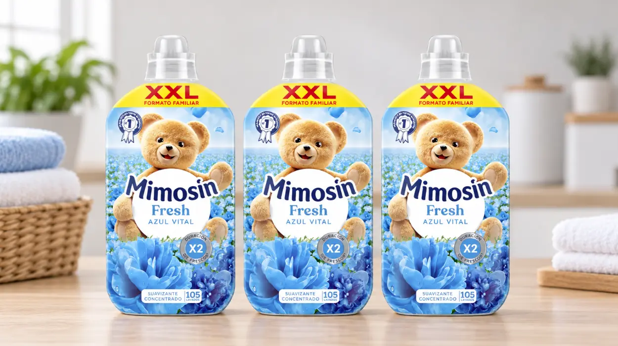 Pack x3 de suavizante concentrado Mimosín Azul Vital para 315 lavados en total
