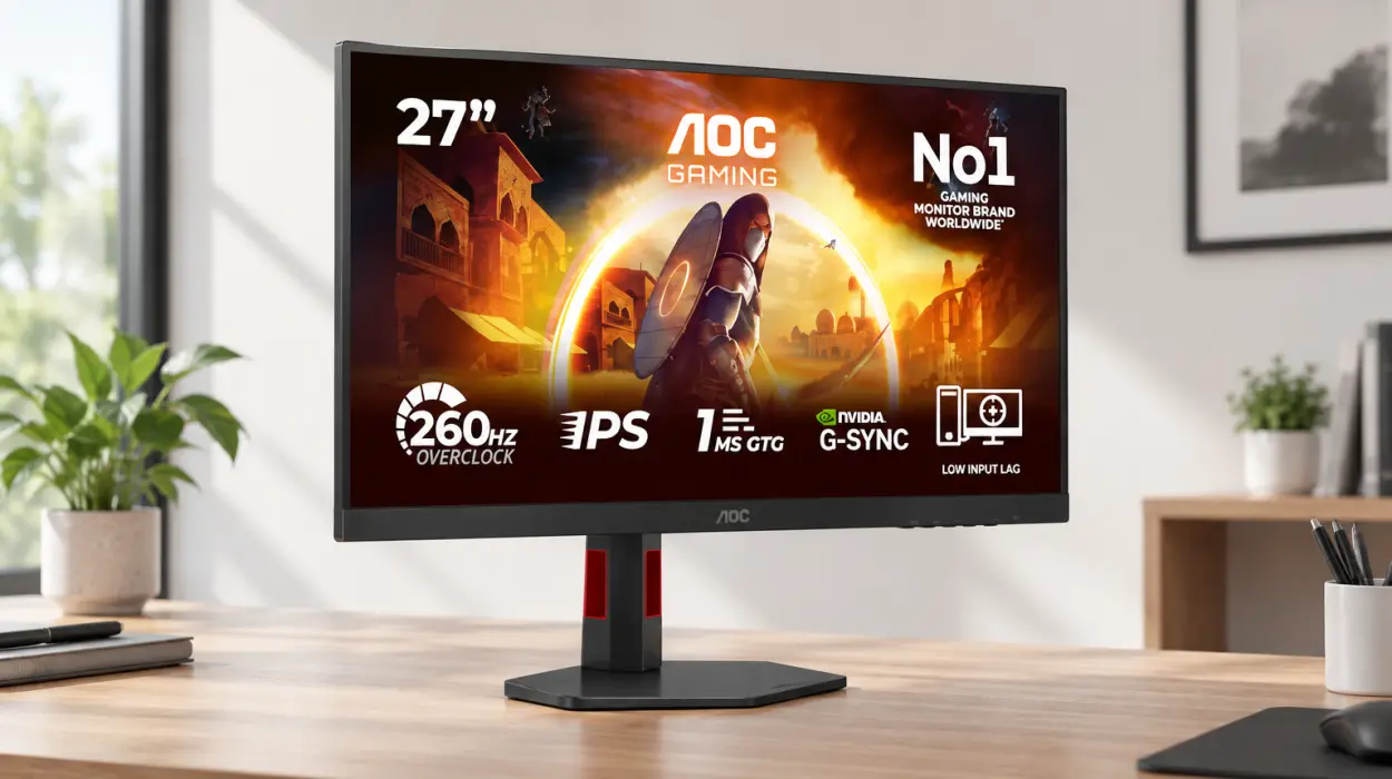 Monitor gaming AOC 27G4ZR de 27 pulgadas con panel Fast IPS y frecuencia de 260 Hz