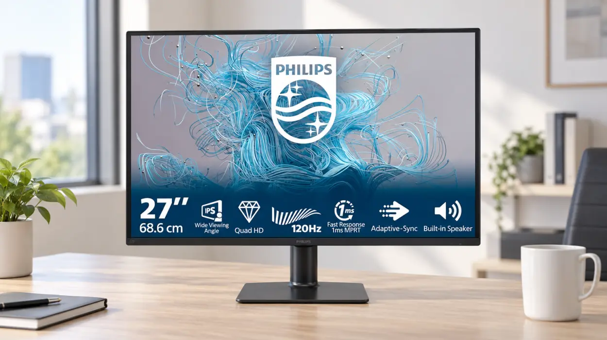 Monitor Philips 27E2N2500 de 27" con panel IPS, resolución QHD y 120 Hz