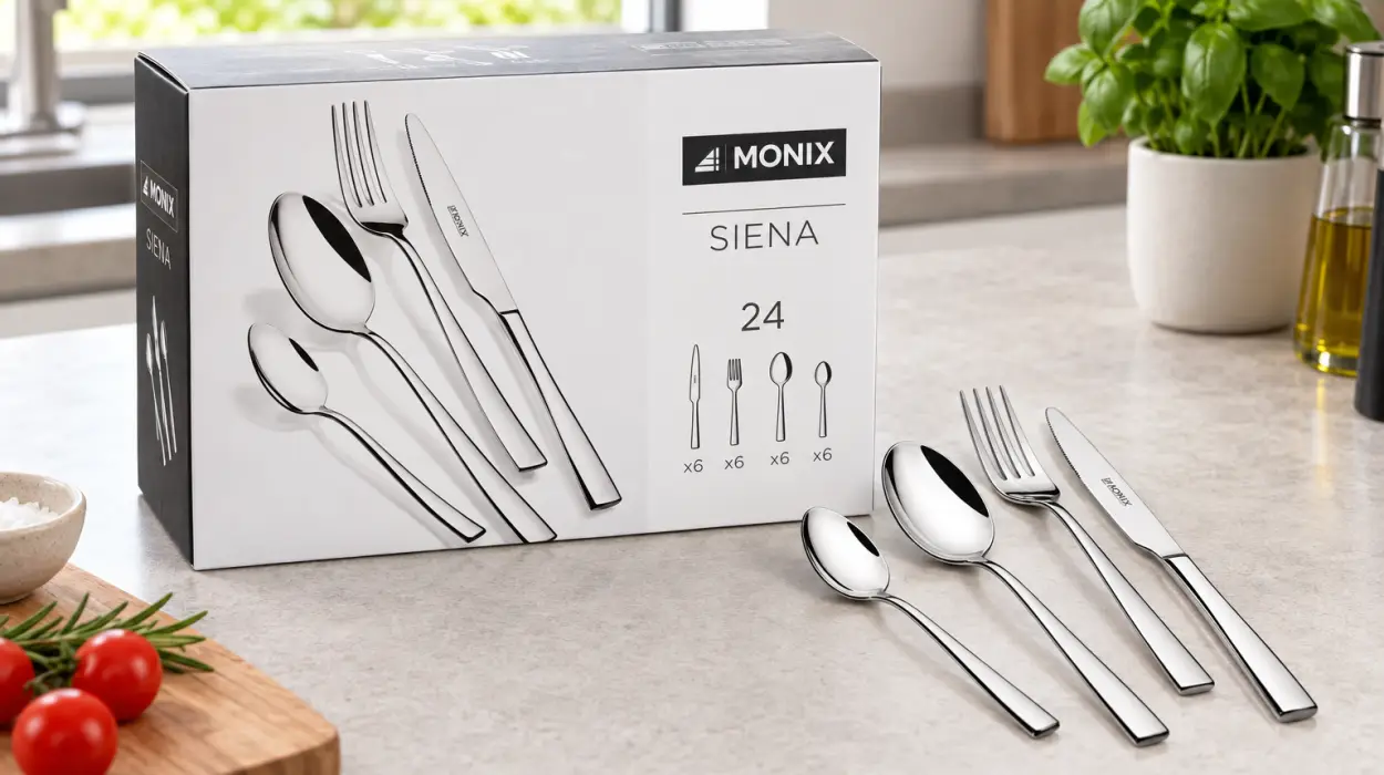 Set de cubiertos Monix Siena de 24 piezas con cuchillo chuletero