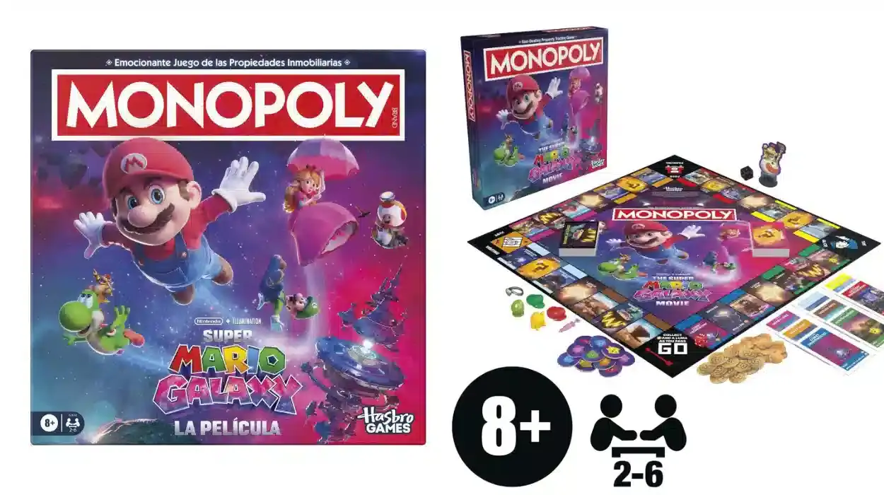 Juego de mesa Monopoly: Super Mario Galaxy La Película, en español