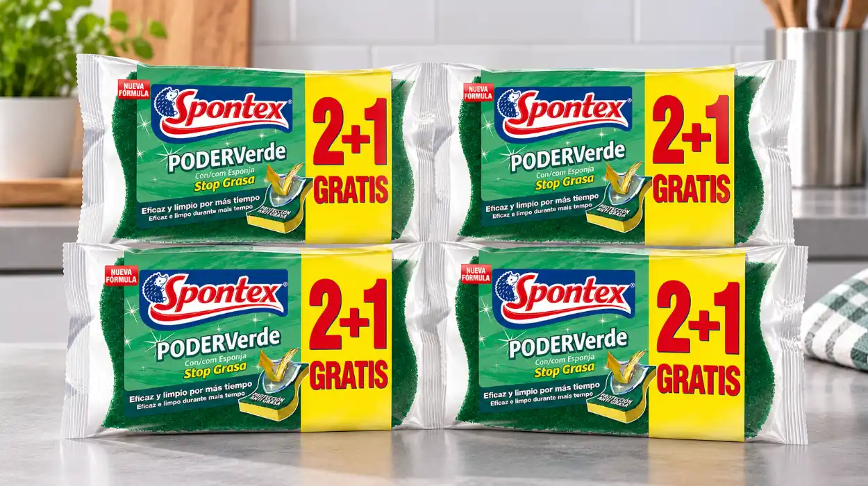 Pack x12 estropajos Spontex de fibra con esponja