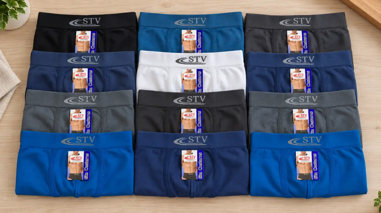 Pack de 12 calzoncillos boxer STV para hombre