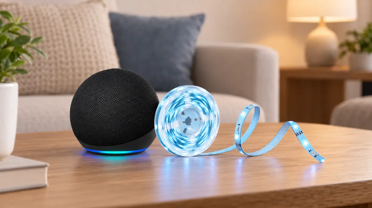 Echo Dot de última generación con Alexa+ y tira LED inteligente Tapo L900A-5 multicolor de 5 m