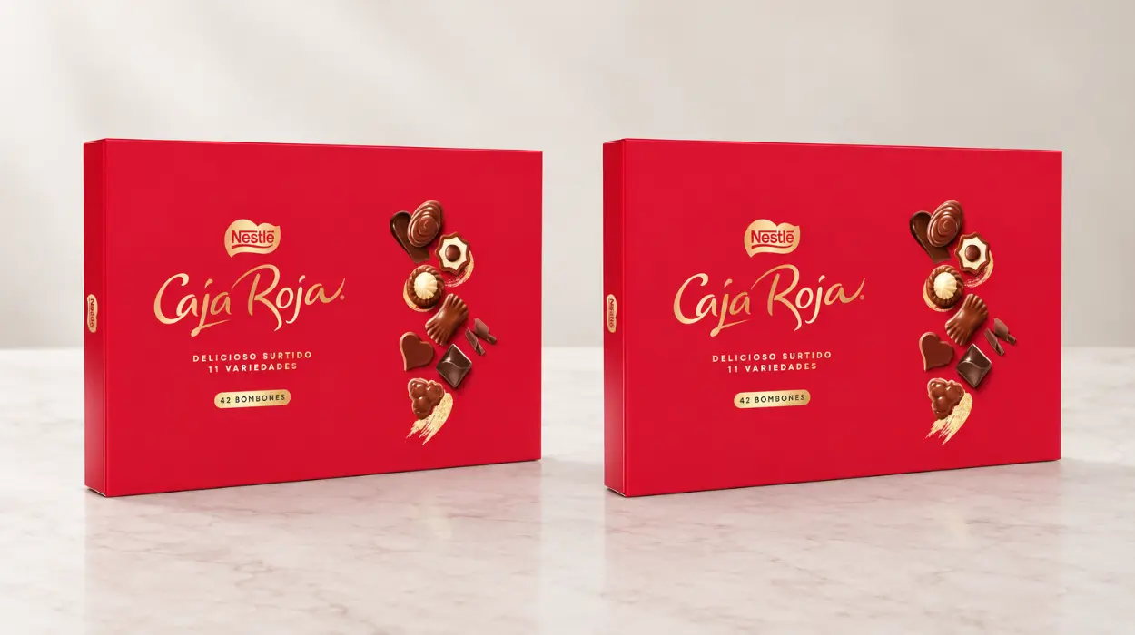 Pack x2 cajas de bombones Nestlé Caja Roja: 84 unidades de chocolate con leche