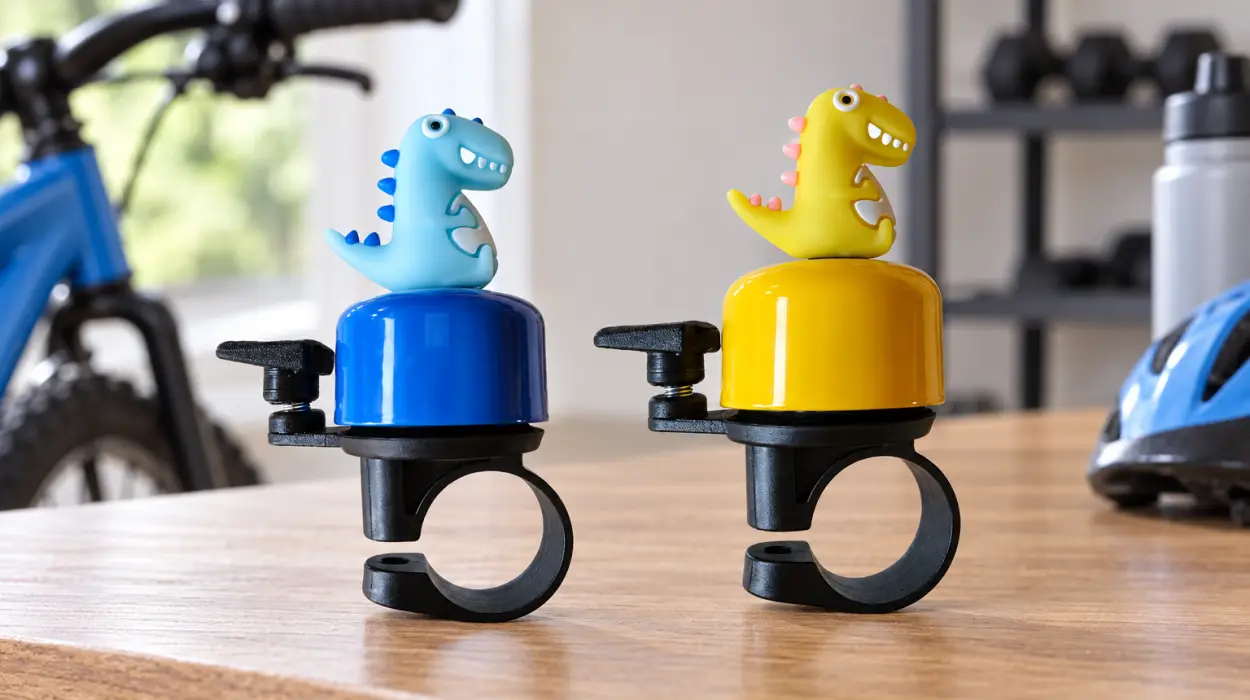Pack de 2 timbres de bicicleta infantiles con diseño de dinosaurio