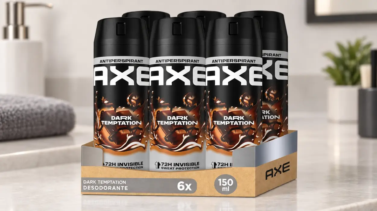 Pack x6 desodorantes Axe Dark Temptation de 150 ml para hombre