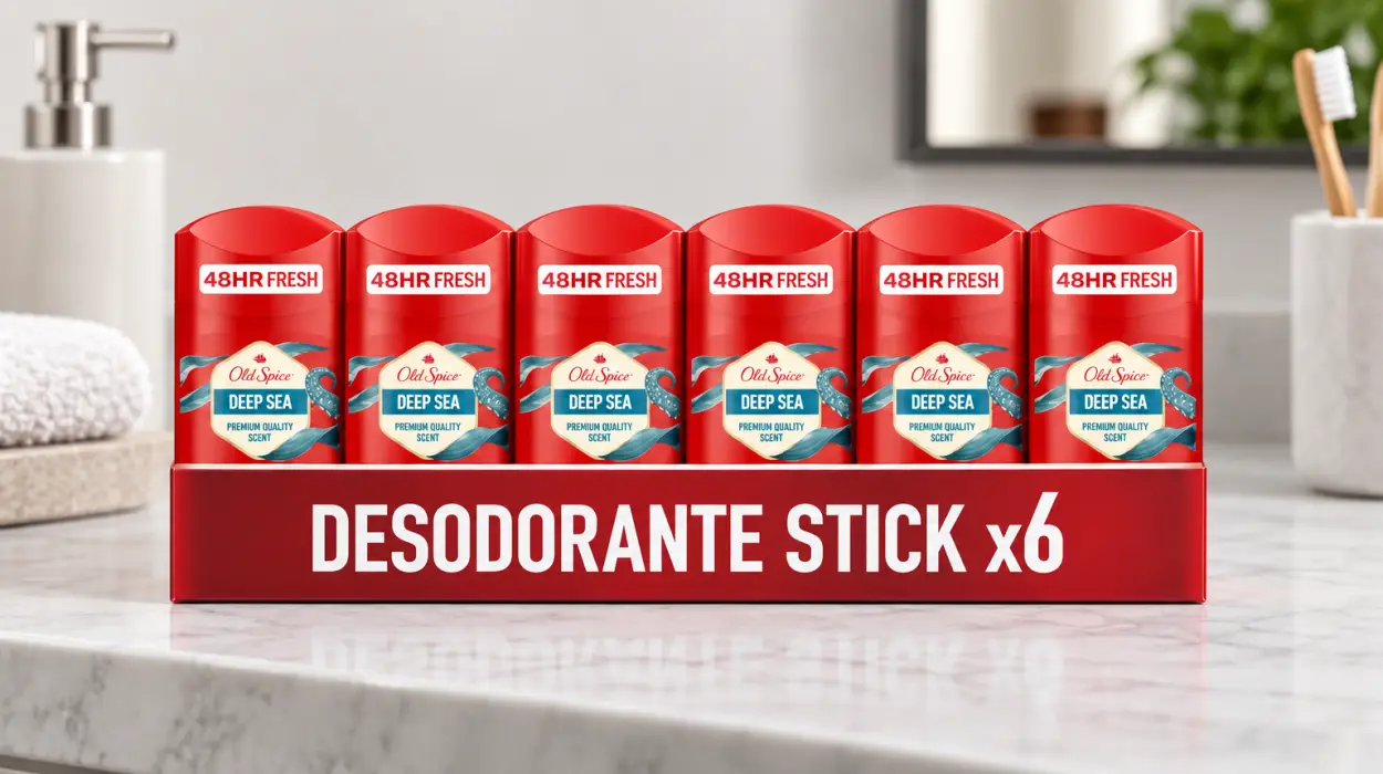 Pack x6 desodorantes en barra Old Spice Deep Sea sin aluminio de 50 ml para hombre