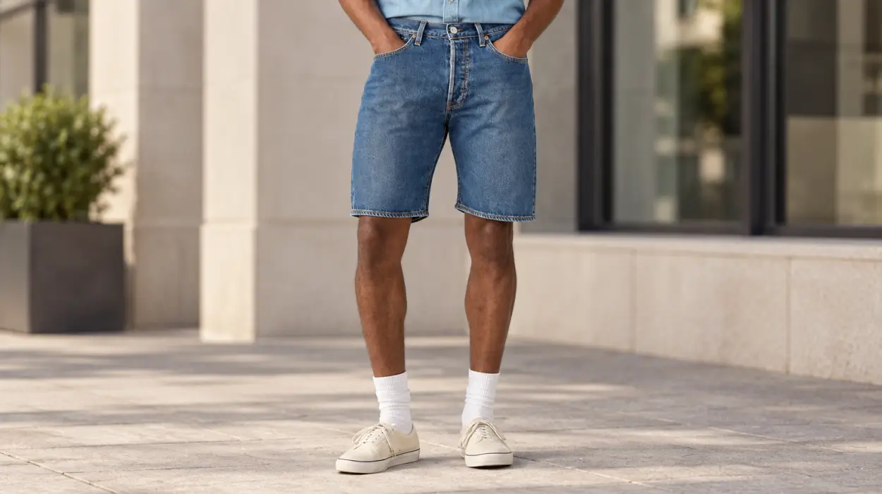 Pantalón corto Levi's 501 Original Early Nights de denim elástico para hombre