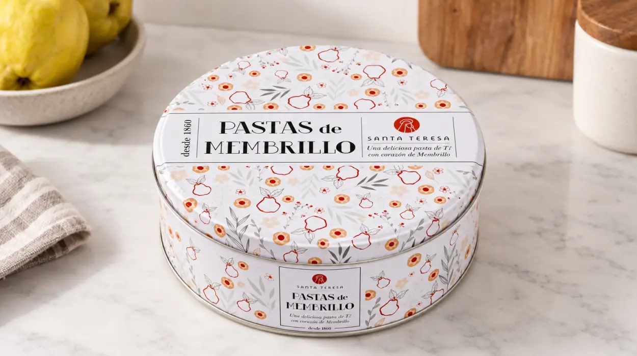 Lata de pastas de membrillo artesanas Santa Teresa de 600 g