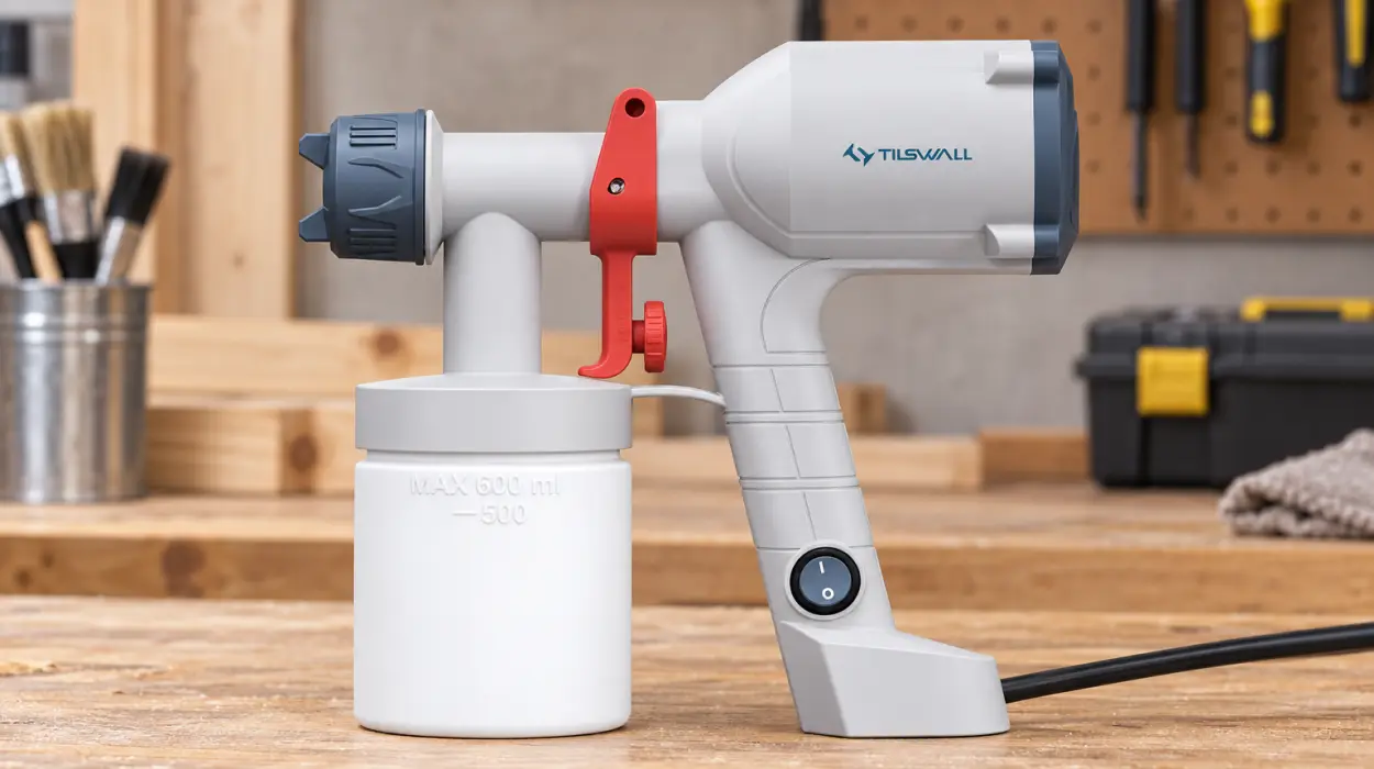 Pistola de pintura eléctrica Tilswall Dreamer400 con depósito de 600 ml