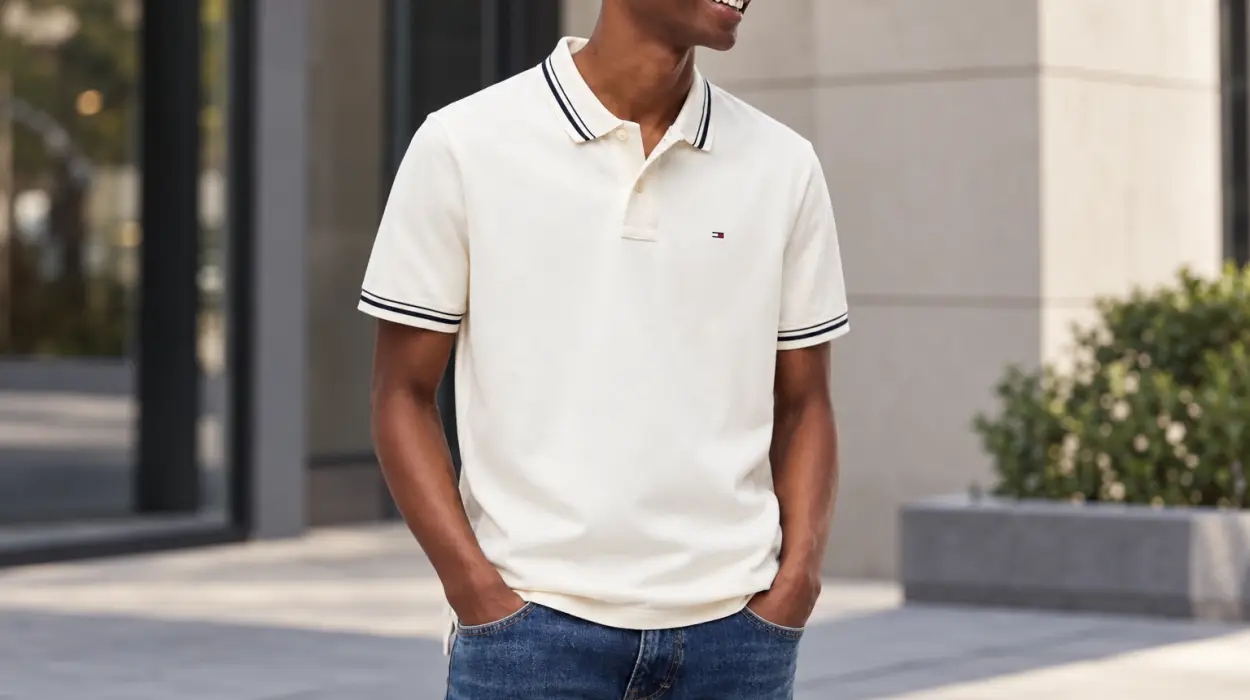 Polo Tommy Jeans TJM Reg Tipped DM0DM22700 de corte regular para hombre
